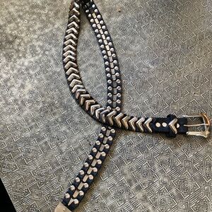 Silver and black Chevron belt. HEAVY